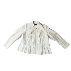 Baccini Women’s Faux Vegan Leather Blazer White Business Jacket Plus Size 2X